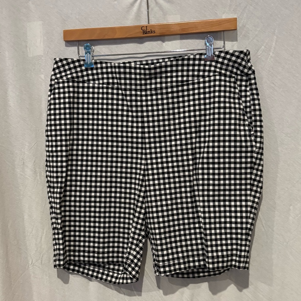 Talbots Black and White Gingham Bermuda Shorts